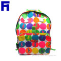 New Design Polyester women packbag fashion colorful polka dot female school backpack